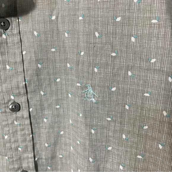 Original‎ Penguin By Munsinger Light Brown Mint Green Button Down Shirt Men’s L - Picture 2 of 6